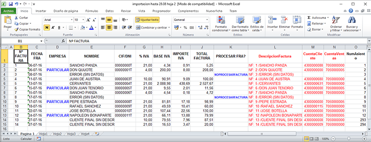 Ejemplo Excel con datos a procesar